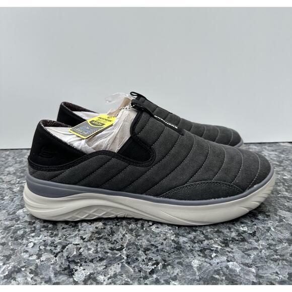 SKECHERS Men Glassel Milroy Relaxed Fit Casual Shoe Size 10.5 Black Canvas main image 7